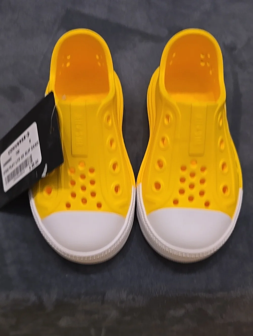 Converse Kids Yellow Slip-On Water Clogs with White Toe